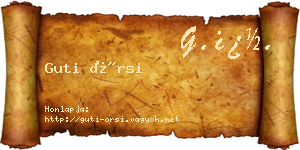 Guti Örsi névjegykártya